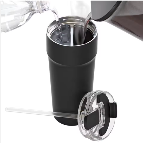 2-in-1 Hot & Cold Vacuum Insulated Tumblers - Dual Chamber Stainless Steel Split Cup for Coffee & Water