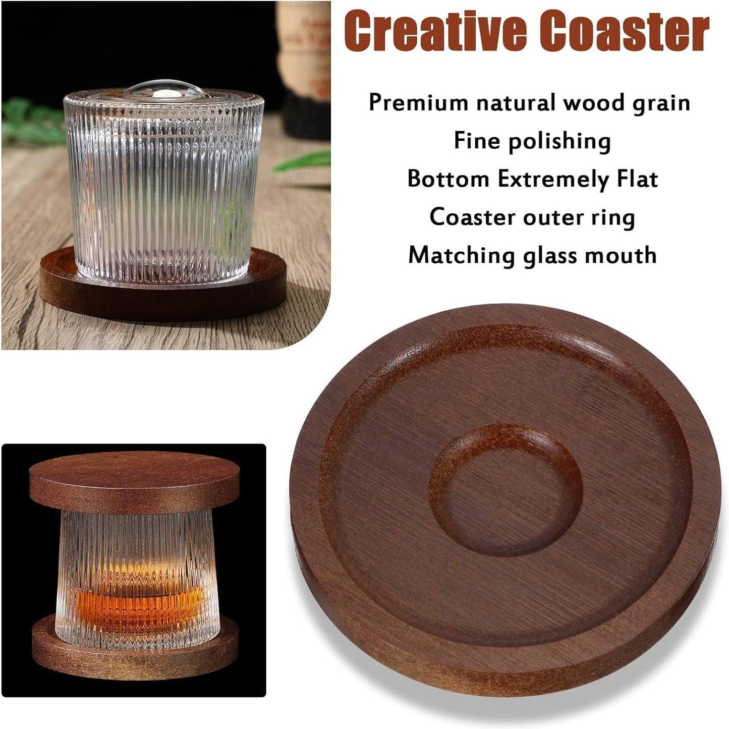 Rotatable Glass + Free Coaster