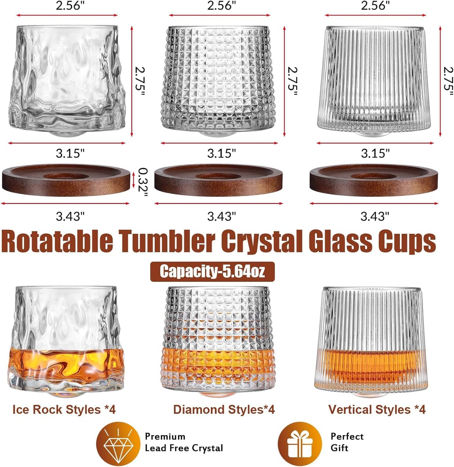Rotatable Glass + Free Coaster