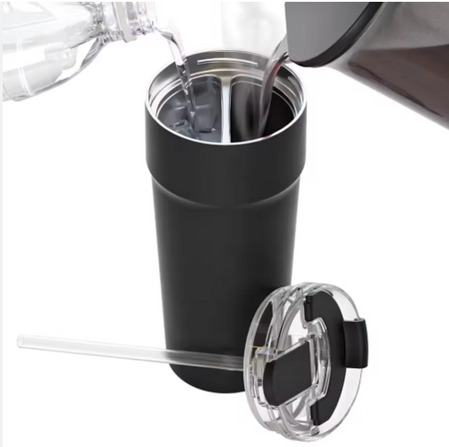 2-in-1 Hot & Cold Vacuum Insulated Tumblers - Dual Chamber Stainless Steel Split Cup for Coffee & Water